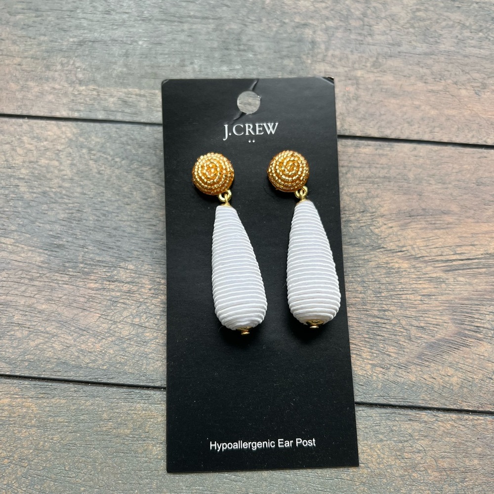 J. Crew white and gold earrings